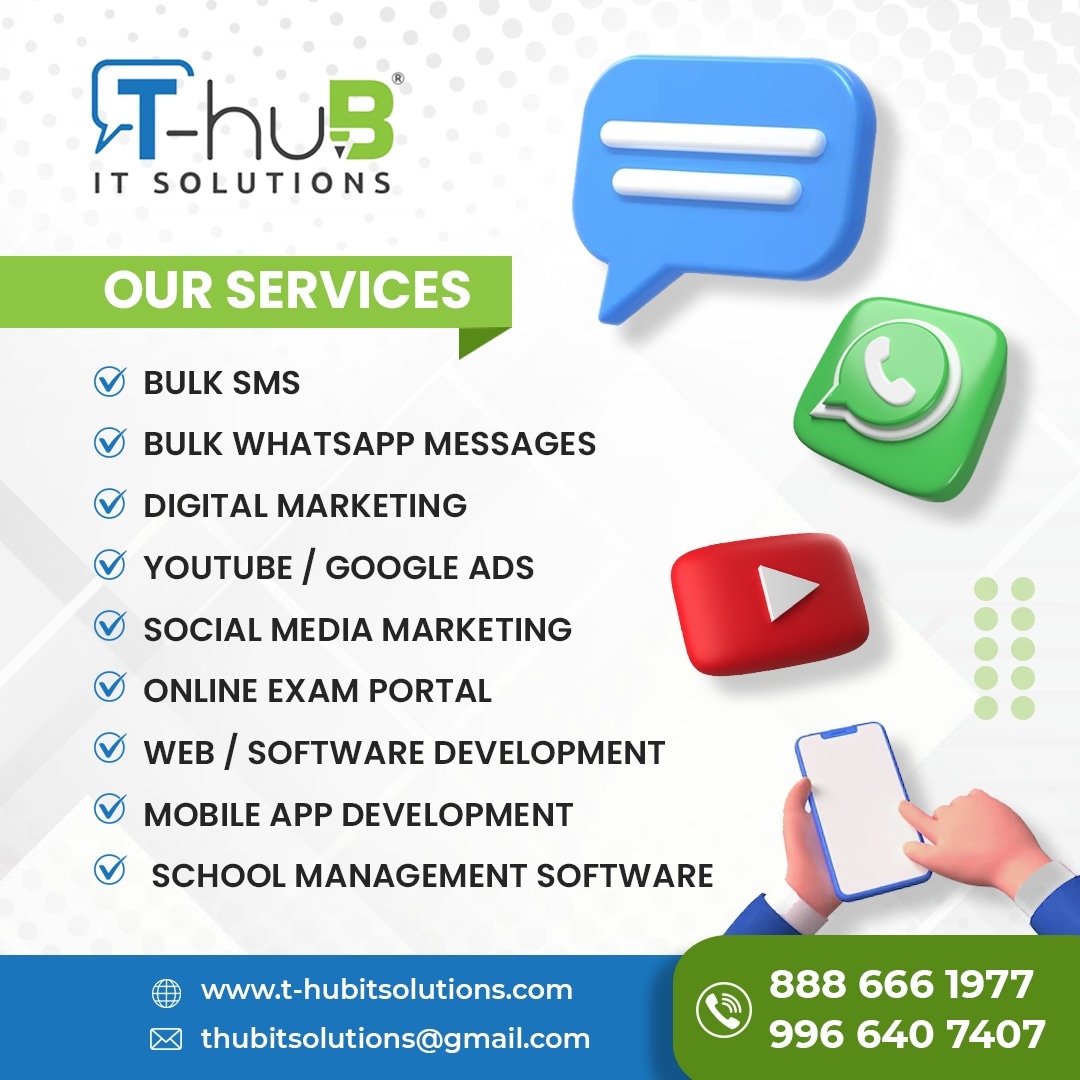 ThubitSolutions's tweet image. Excited to share the exceptional Digital Marketing Services offered by T HUB IT SOLUTIONS in Khammam! 🚀📈 Boost your online presence, engage with your target audience, and drive conversions with our strategic approach. 💼✨ #DigitalMarketing #Khammam #TrendingTech #SEO