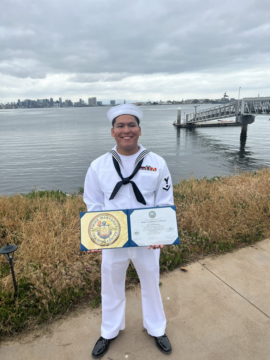 castaneda_sc's tweet photo. Its graduation week and I got to celebrate an extra special one yesterday. 
Congratulations MN3 Martinez! My son-in Love. He’s already served in the United States Army and has joined the Worlds Greatest Navy! @mulancess @yeerik_ https://t.co/PcOf8gtzXo