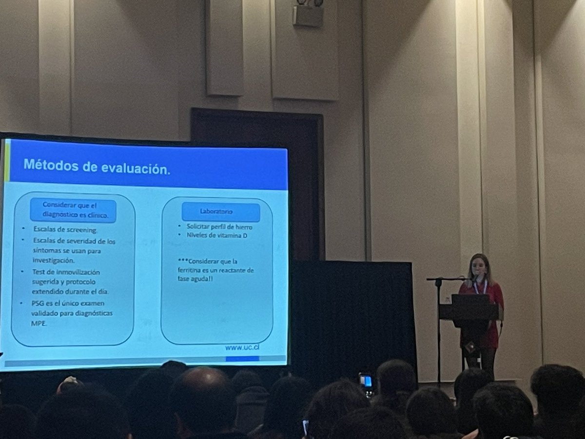 interneurona's tweet photo. XVIII Jornadas de Neurología #Valdivia
La Dra Ma Fernanda Gómez @ucchristus revisa conceptos importantes en Sd Piernas #Inquietas
☝️Siempre pedir #fierro (ojo que es reactante fase aguda)
☝️saturación de transferrina: marcador respuesta a fierro EV
☝️Agonistas dopa: 2da línea https://t.co/3UzADPdfGw