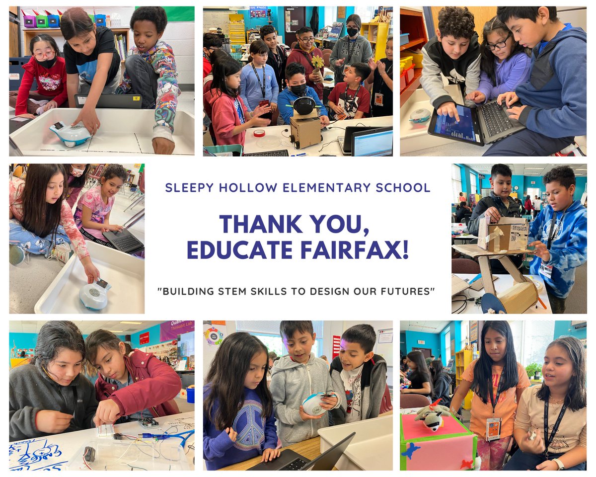Thank you @FCPSFoundation for funding field trip bus service to @VT_ThinkabitLab for 5th-grade STEM career exploration & engineering practice, also providing @birdbraintech Finch robots for 2nd-5th experience in thinking like robotics engineers! @SHES_Dolphins @FCPSR2 @FCPSSTEAM