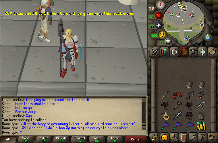 RealBEKill's tweet photo. 200 likes, 200 retweets and I'll do 1 billion GP worth of giveaways this week alone. 

I'm going to be the biggest giveaway Twitter there is. Follow now.

I'm going to start doing extreme challenges for huge OSRS GP prizes soon as well for all followers to take part in. https://t.co/Wg1Gy9sG01