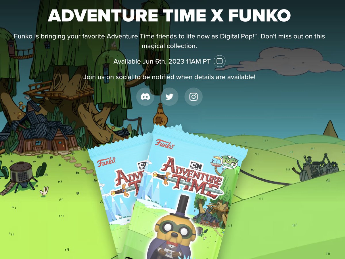 Coming Soon: Adventure Time x Funko Series 1 Funko Pop! Digital NFT. #AdventureTime #NFT #WAXP $WAXP #Funko #FunkoPop #FunkoPopVinyl #Pop #PopVinyl #Collectibles #Collectible #FunkoFinderz

droppp.io