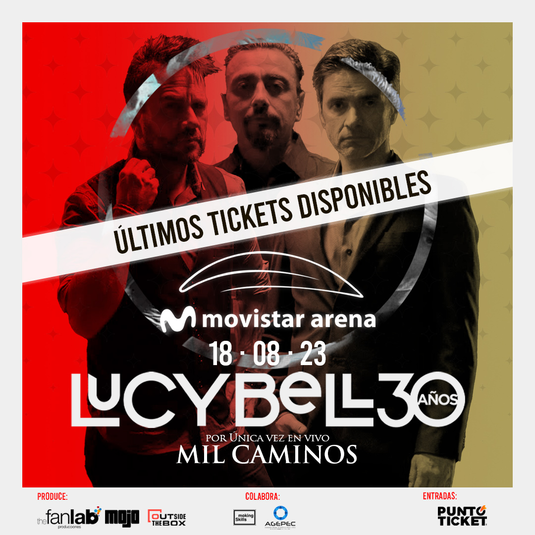 ÚLTIMAS ENTRADAS PARA MOVISTAR ARENA! 
Simplemente gracias a todos quienes nos quieren acompañar en este día tan especial en nuestra historia. Se van los últimos asientos para el 18 de agosto, no digan que no les avisamos. 
Entradas disponibles en lucybell.com