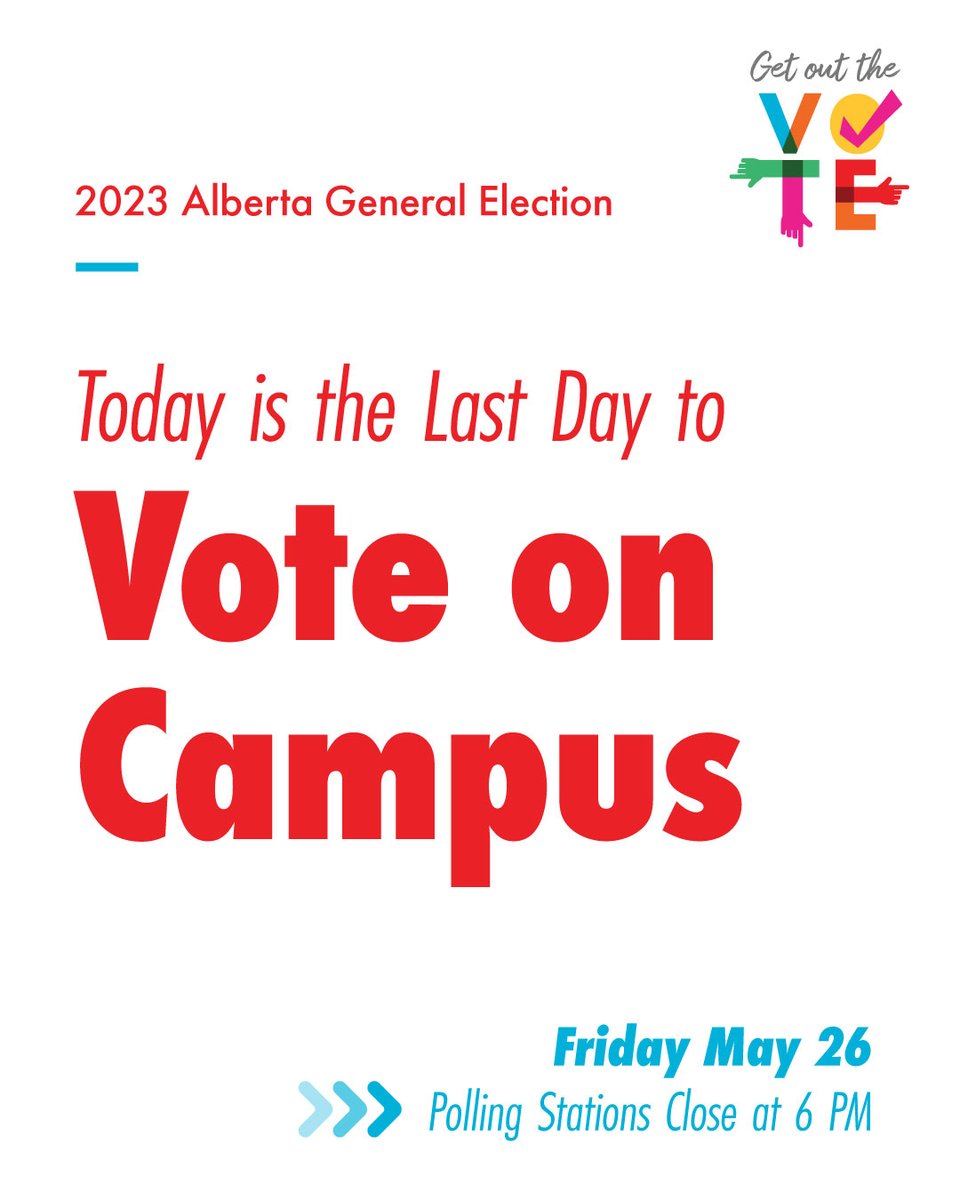 SUUofC's tweet photo. Today is the last day of advance voting! ✅
@Villageicecream is on the east side of Hunter Student Commons from 12-4PM. Show us a selfie of you heading to vote and enjoy a complimentary ice cream provided by your SU  
#VoteAlberta #AdvanceVoting #UofC https://t.co/UQcHrfCX6P