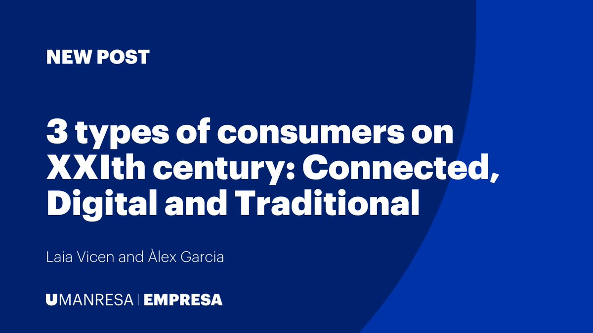 🆕  3 types of consumers on XXIth century: Connected, Digital and Traditional

…acionalcommunicationfub.wordpress.com/2023/04/16/3-t…

#internationalcommunication @CheloMorillo242