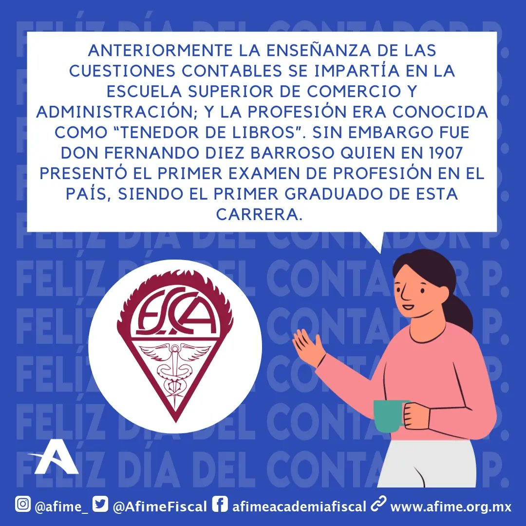 AfimeFiscal's tweet photo. 💰📝👩🏻🏫¿Conocías estos datos sobre el día del contador?
#DiaDelContador #afime #contabilidad #afimeinforma #SabiasQue https://t.co/bjVX5ejjQQ