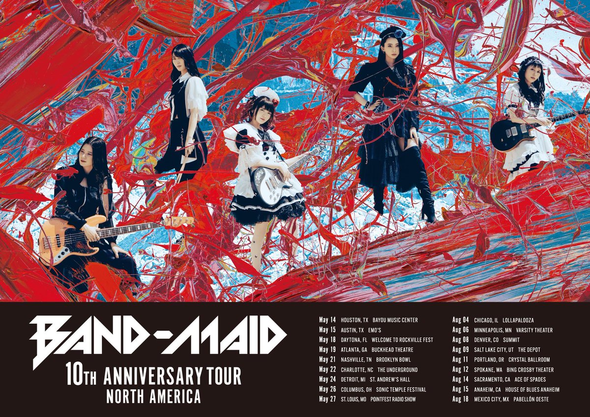 [BAND-MAID 10TH ANNIV. TOUR in North America]

05.26  day8  Columbus
Sonic Temple Art & Music Fes

4:25pm Soundwave Stage

bandmaid.tokyo/contents/617485

#bandmaid #Columbus #sonictemple