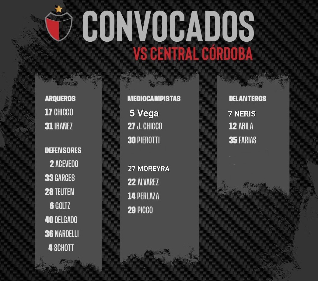 🛩 Convocados para recibir a @cacc_sde

#TodosJuntos 
#ElClubDelPueblo ❤️🖤