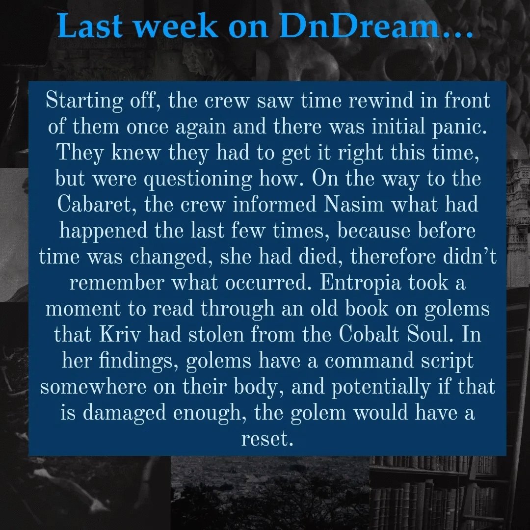 dndreamroleplay's tweet photo. Missed last week’s session? Not to worry—here’s a recap! #sessionrecap #dnd #dndstream https://t.co/Iuq8qcm3Au