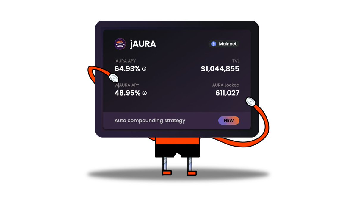 ⚠ $jAURA APY is live ⚠

With over 600,000 tokens staked and $1,000,000 in TVL, we are now $AURA's #1 auto-compounding solution!

Yield so thicc, shreddy's arms can barely contain it 🍝