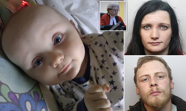 DailyMail's tweet photo. Finley Boden's killer parents jailed for life: Sadistic drug addicts subjected ten month old to 'unimaginable cruelty' https://t.co/XMQcj3XzIZ https://t.co/eWDVNZuGND