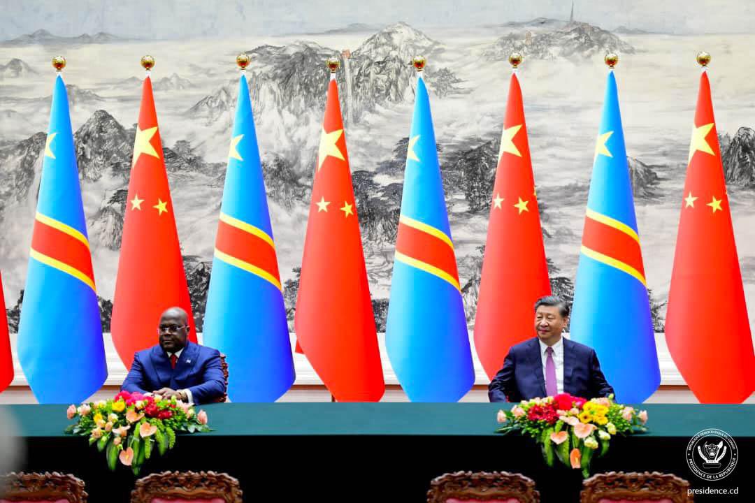wembi_steve's tweet photo. #RDC - #CHINE : 4 documents ont été signés. 

⏺️ Mémorandum d'entente sur l'investissement et l'exploitation écologique des ressources naturelles 

⏺️ Mémorandum d'entente sur l'échange et la coopération en matière d'information 
⏺️ Mémorandum d'entente sur la coopération dans le développement de l'économie numérique 

⏺️ Mémorandum d'entente sur la promotion du développement d'une croissance verte 
⏺️ Accord de coopération entre les deux chaînes nationales de télévision, la CGTN et la RTNC.