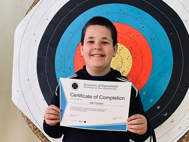 Great to see another success on the archery beginners course - well done Nik #watchet  #williton #Minehead #Taunton #Bridgwater