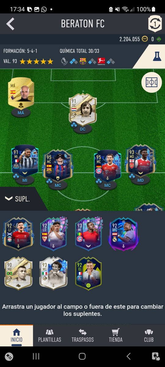 jorgeito32's tweet photo. @TeamDUXGaming @pabloalbarra_ @Rulasss47 Quiero quitar a Saliba y cambiar los atacantes para jugar 4231. Todo mi equipo es intrans. https://t.co/fEmakSo7kn