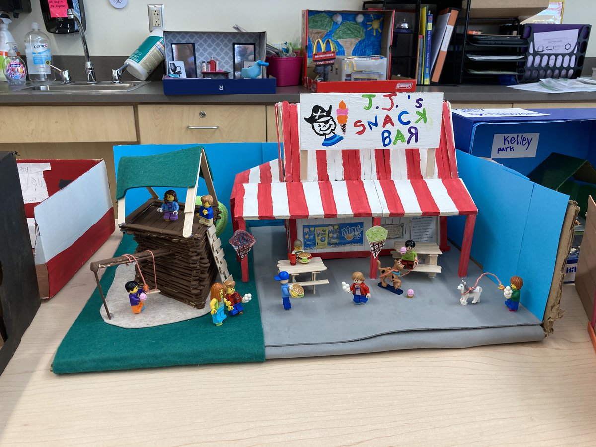 Students in Ms. Manning's class created replicas of some of Ballston Spa's most popular establishments and recreation sites. Nice work students! @BSCSD @CoffeePlanet