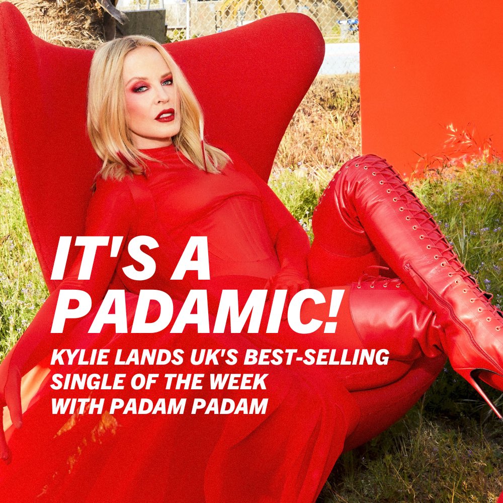 ❤️ PADAM PADAM ❤️

Kylie Minogue (<a href="/kylieminogue/">Kylie Minogue</a>) secures UK's best-selling song of the week with the infectious #PadamPadam ✨

Congrats, Kylie!

Read the full story: officialcharts.com/chart-news/its…

#KylieMinogue #KylieMinoguePadamPadam