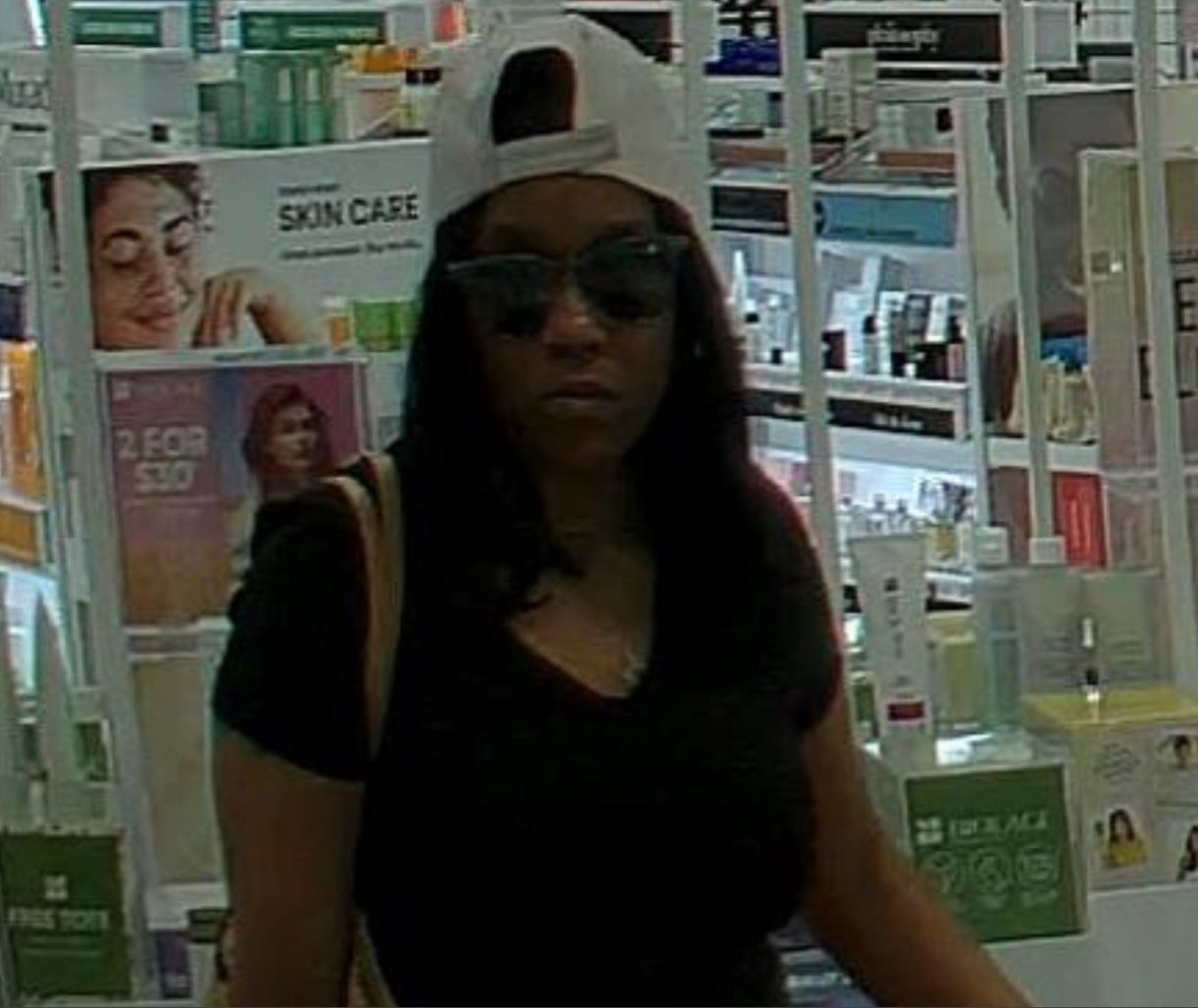 OKCPD's tweet photo. Although this person is wearing sunglasses and a hat, we're confident someone will still recognize her, thanks to the clear image of the tattoo on her arm (and another one on her left hand). Crime Stoppers 405.235.7300/www.okccrimetips.com. Case # 23-34757 Cash reward possible! https://t.co/UGVGMGmzIP