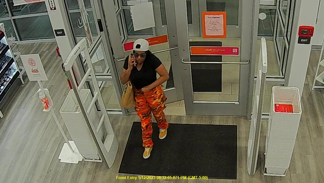 OKCPD's tweet photo. Although this person is wearing sunglasses and a hat, we're confident someone will still recognize her, thanks to the clear image of the tattoo on her arm (and another one on her left hand). Crime Stoppers 405.235.7300/www.okccrimetips.com. Case # 23-34757 Cash reward possible! https://t.co/UGVGMGmzIP