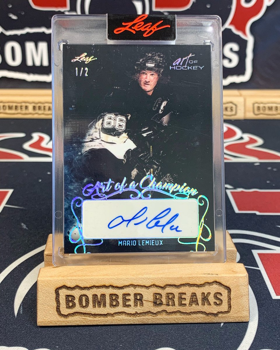 Mario Lemieux /2 Art of a Champion Auto pulled from our @Leaf_Cards Art of Hockey breaks! 🔥🔥 
#hockeycards #pittsburghpenguins #nhl #penguins #mariolemieux #groupbreaks #thehobby #casebreaks #boxbreaks #boom
