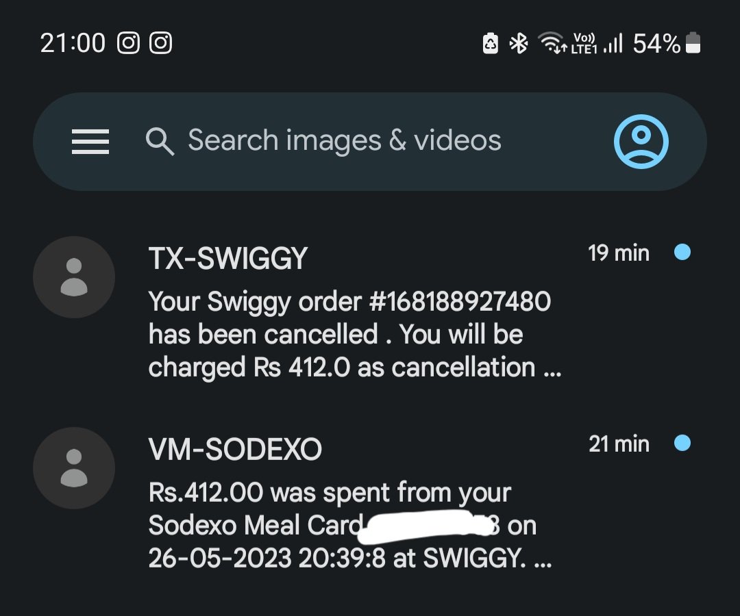 When ur app itself took one minute to confirm cancellation and then u refuse to refund saying that it was over a minute and u will be charged fully as cancellation fees. 
Just Pathetic <a href="/Swiggy/">Swiggy</a> <a href="/SwiggyCares/">Swiggy Cares</a> 
Never gonna use your services ever again .