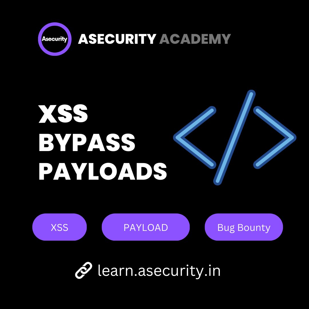 asecurityinfo's tweet photo. XSS BYPASS PAYLOAD
#websecurity #asecurity #xss #payloads #bypass #xsspayloads #bugbounty #bugbountytips https://t.co/Eb6KMIgP01