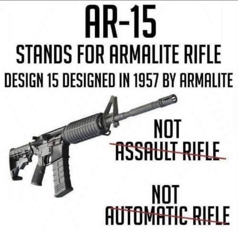 NO SUCH THING AS AN ASSAULT RIFFLE..THE TERM WAS MADE UP TO SCARE PEOPLE