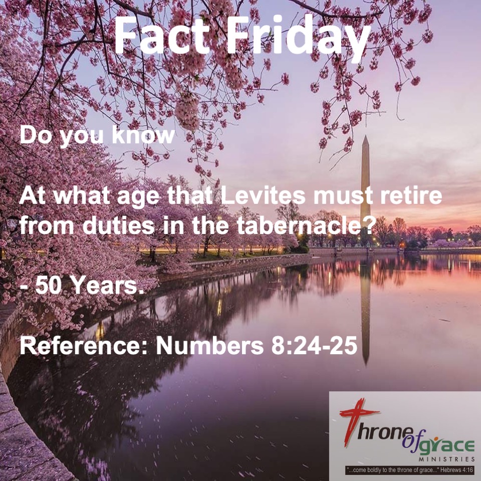 Fact Friday #factfriday #fact #factfrombible #biblefacts #bible #doyouknow #levites #tabernacle #numbers #togministries