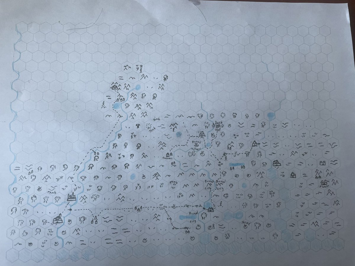 Region map using ADnD 1e’s random generator. #dnd #adnd #osr #brosr