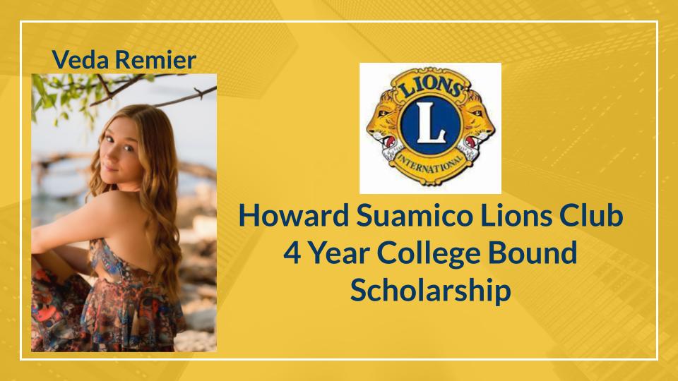 BPStudentServic's tweet image. Congratulations Veda! Thankful for the support of the Howard Suamico Lions Club!