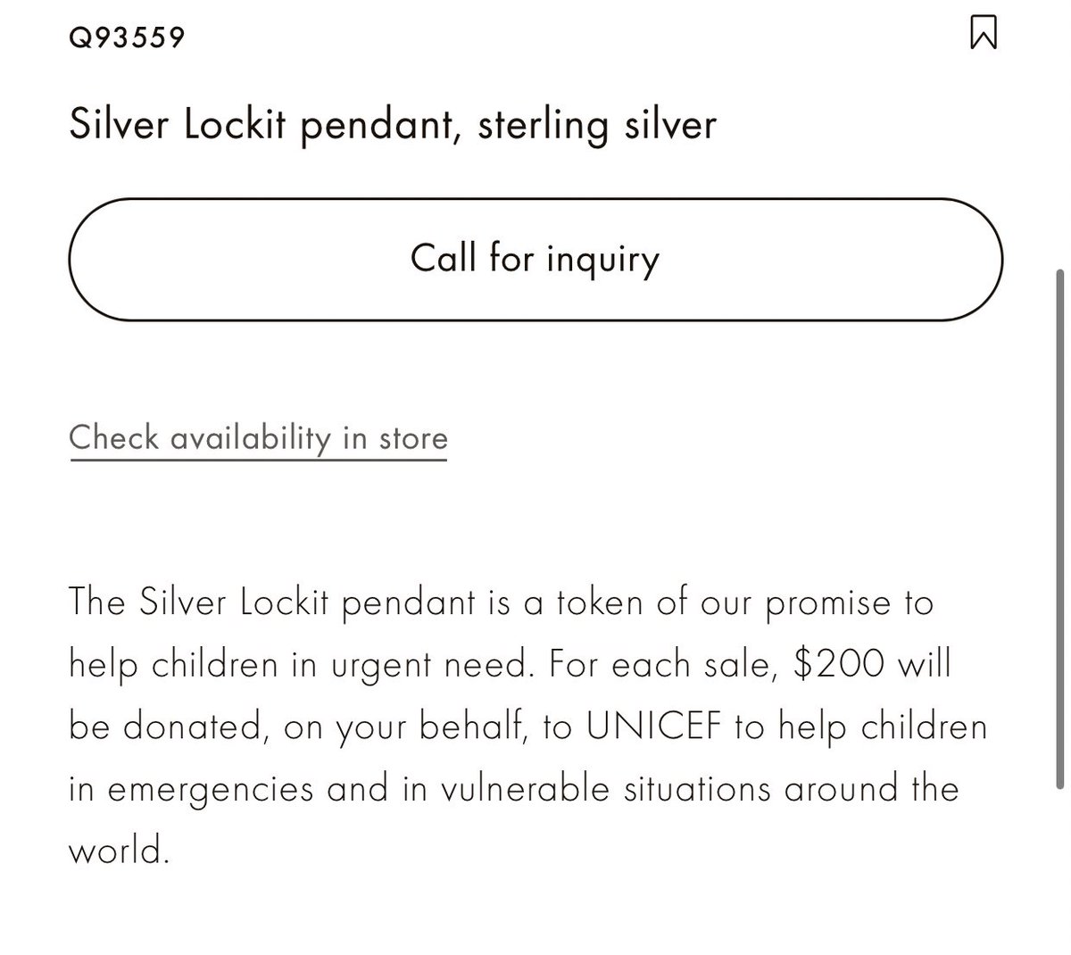 Louis Vuitton LOCKIT Silver lockit pendant, sterling silver (Q93559)