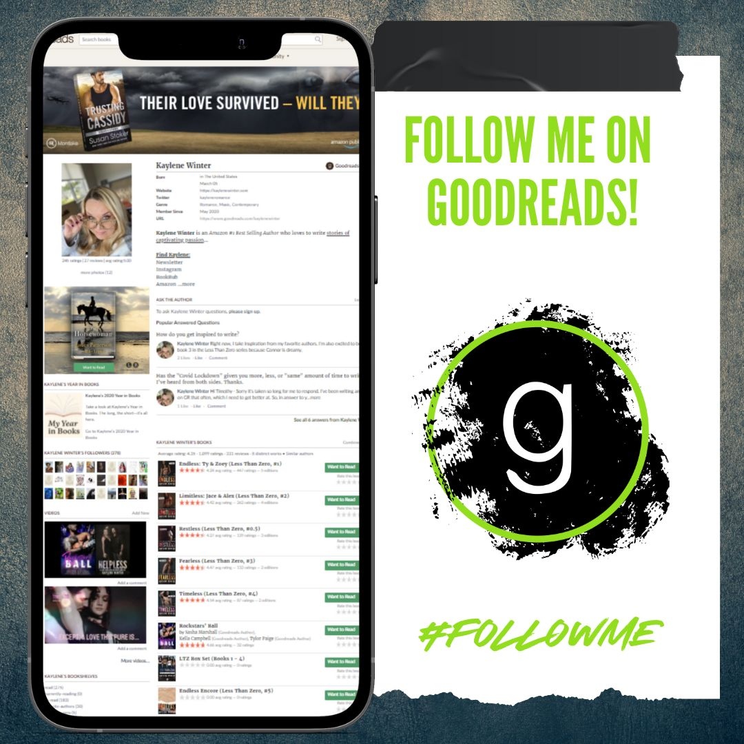 Follow me Friday! Do you follow me on GoodReads? Click to connect. author.to/Goodreads #FollowMeFriday #GoodReadsConnect #BookwormsUnite #BookLoversCommunity #BookObsessed #BookClub #ReadingCommunity #LTZseries #LTZworld#DiscoverNewBooks #BookishFriends #KayleneWinter