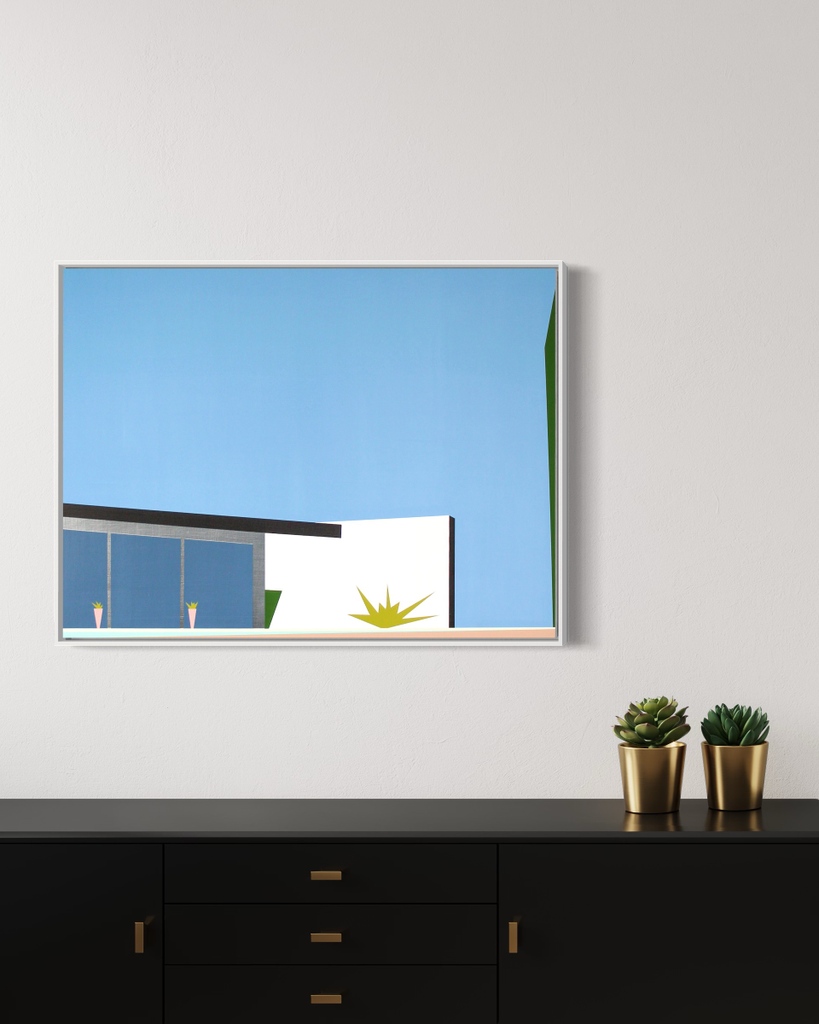 KalineCarter's tweet photo. Now showing in Dallas: Palm Springs 99, Acrylic and Flashe vinyl paint on panel, 30 x 40 in. at Maestri Gallery, 401 Exposition Boulevard, Dallas, TX : https://t.co/8HbY62jN7V https://t.co/KVG3zL8ttc