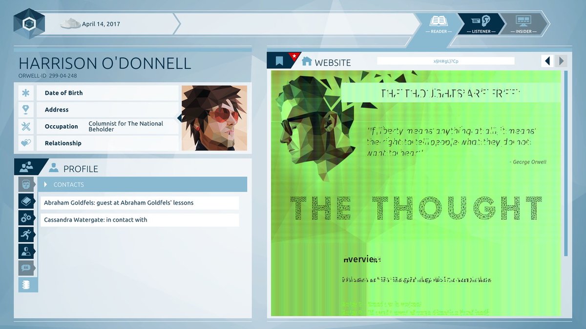 rik_ffg's tweet photo. New post! In our latest Discussion [indie game] (spoilers!), we're keeping an eye on you, for your own safety and security, in Orwell: https://t.co/dWrxHrEhqU https://t.co/7jHVZ6PgmS