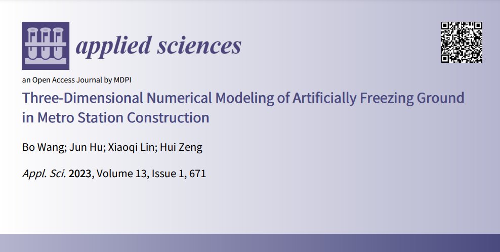 Applsci's tweet image. 📢 Read our recent publication
📚 #ThreeDimensional #NumericalModeling of #ArtificiallyFreezingGround in #MetroStation #Construction
🔗 doi.org/10.3390/app130…
👨🔬 by Prof. Dr. Bo Wang et al.
#SpecialIssue 🔗 mdpi.com/journal/applsc…
#OpenAccess #mdpiapplsci