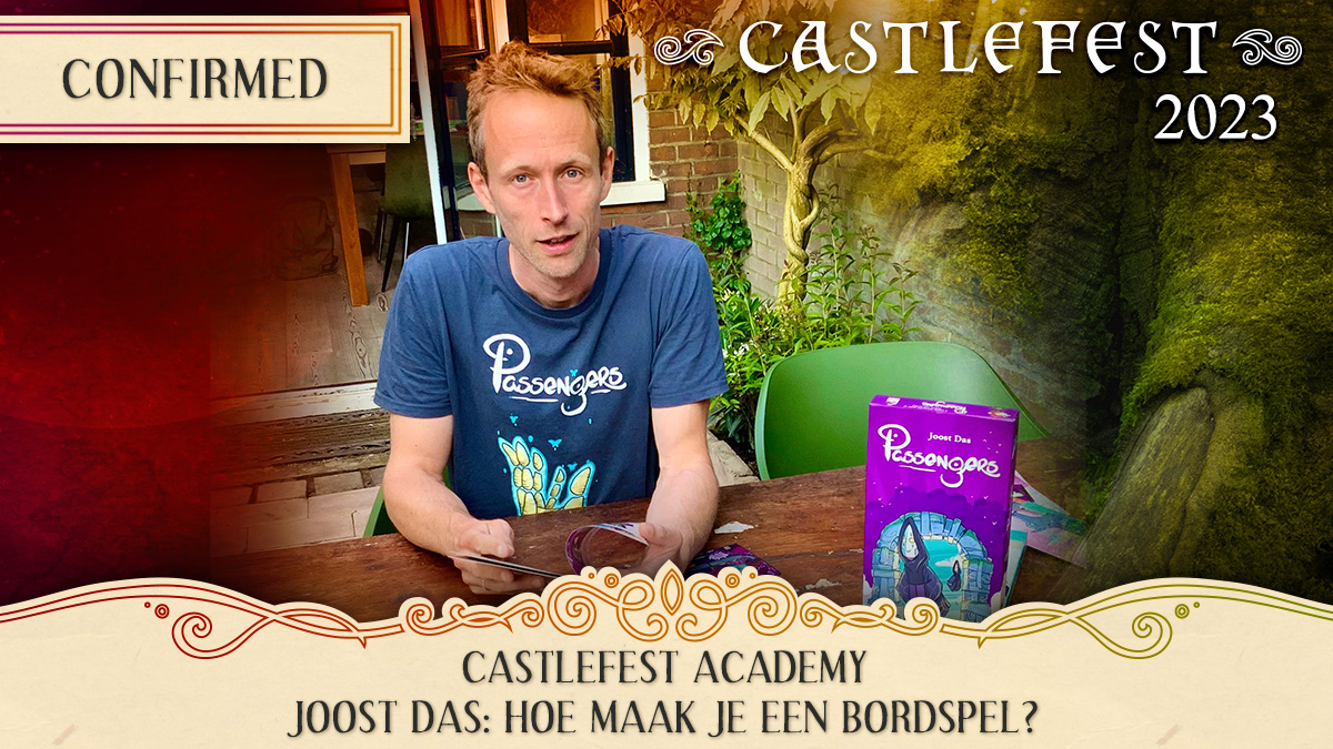 In the Castlefest Academy, board game designer Joost Das will tell you all about the making of board games. He has been making board games for over 10 years and is familiar with all the steps to turn an idea into reality.

More info: bit.ly/CF23Bordspel
