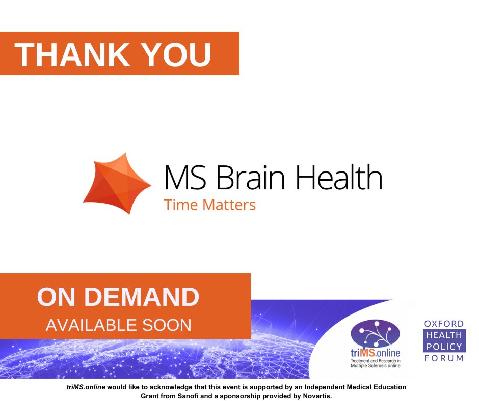 triMS.online (@trimsonline) on Twitter photo Thank you to our exhibitor <a href="/MSBrainHealth/">MS Brain Health</a> for supporting the seventh #triMSonline conference.
On demand content coming on 1 June! trimsonline.6connex.eu/event/conferen…
#triMSonline #BTKinhibitors Thank you to our exhibitor <a href="/MSBrainHealth/">MS Brain Health</a> for supporting the seventh #triMSonline conference.
On demand content coming on 1 June! trimsonline.6connex.eu/event/conferen…
#triMSonline #BTKinhibitors