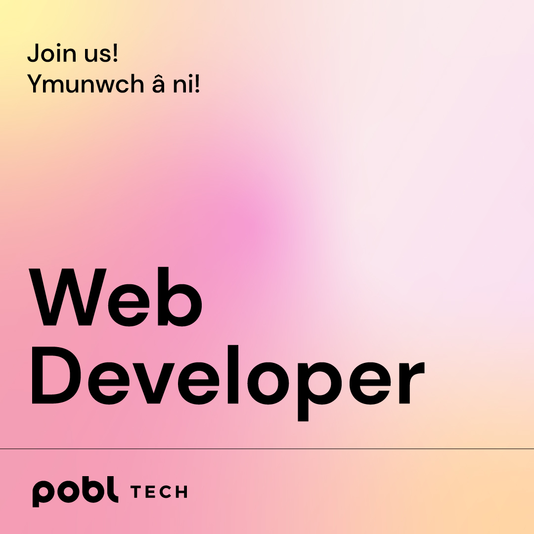 Join us! Ymunwch â ni! 

We're looking for a web developer with experience in PHP and WordPress.

To learn more visit our website:

pobl.tech/vacancy-php-de…

#webdeveloper #phpdeveloper #wordpressdeveloper