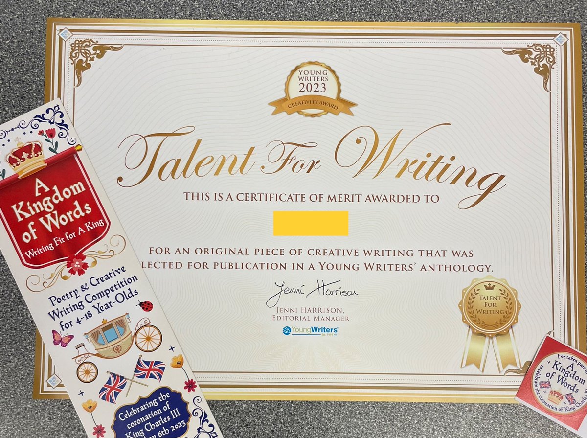 RykneldS's tweet photo. Year 6 received some exciting news today 🙌 ALL of their @YoungWritersCW entries have been successful and their #Coronation poetry will now be published in a real book! A copy of this will be stored in the National Archives FOREVER! 🥳 👑 📚 @_Reading_Rocks_  @RoyalFamily https://t.co/pAL8iIUUaW