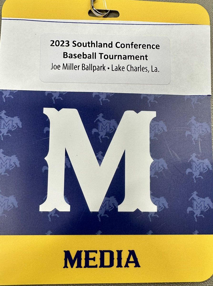 PTNetherton's tweet photo. When the credentialing for the @SouthlandSports baseball tourney is handled by your good buddy @WM_Bonnette #BBQExpert #AndNSURadio https://t.co/MLofXuZQrk