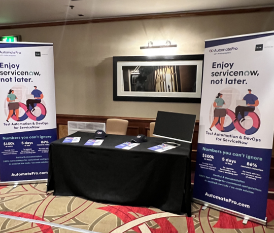 Yesterday, we attended the Testing, Agile, DevOps and Low Code showcase in London!

We got to mingle and have great in-depth conversations about how Test Automation is a game changer for ServiceNow testing and deployment.

quicklyupgrade.me/3oBaX0s

#DevOps #TestAutomation