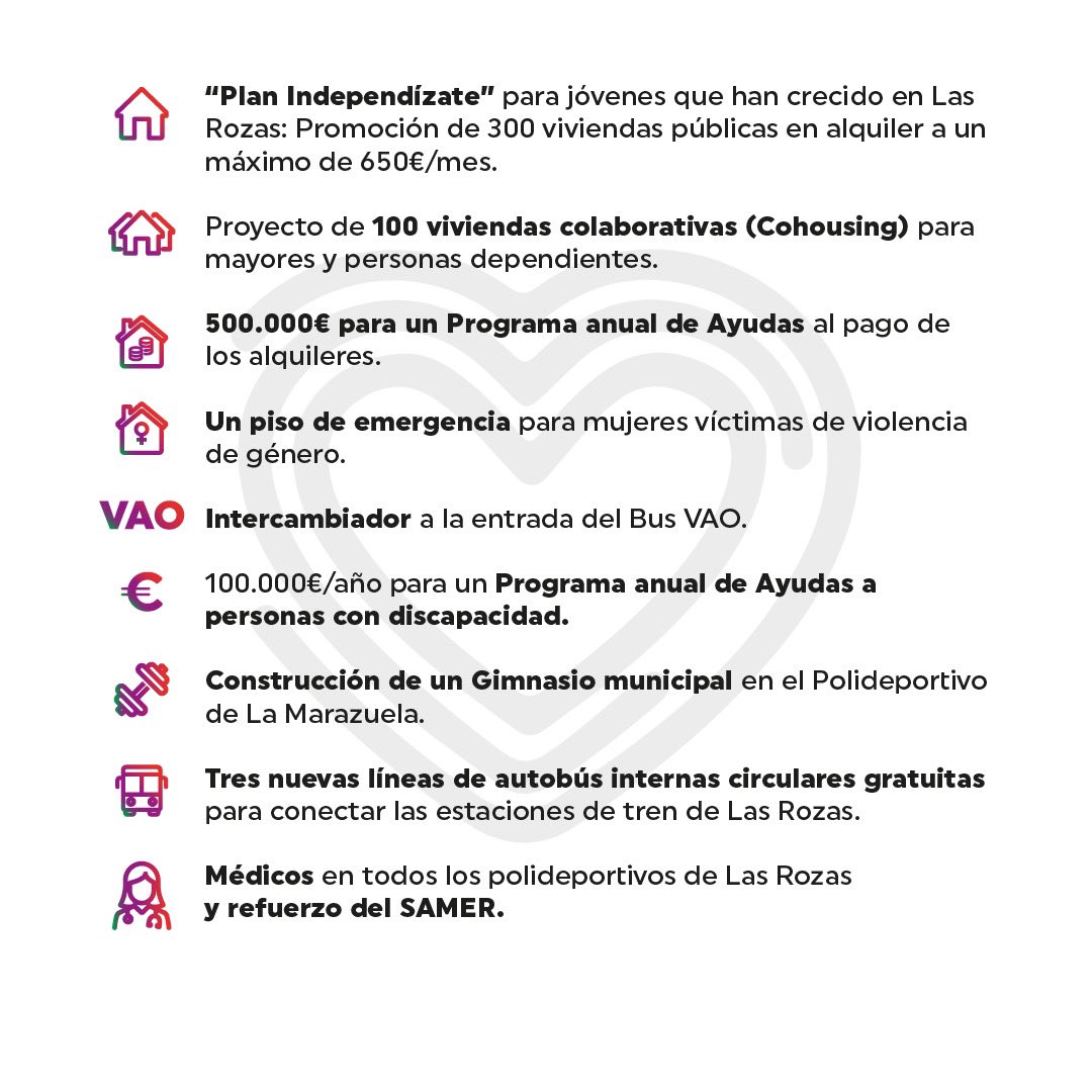 📚 Un repaso rápido a los principales enunciados de nuestro Programa para #LasRozas? 

🧷 La candidatura de <a href="/Patriciagcruz/">Patricia Garcia Cruz</a> propone cosas como estas:⤵️