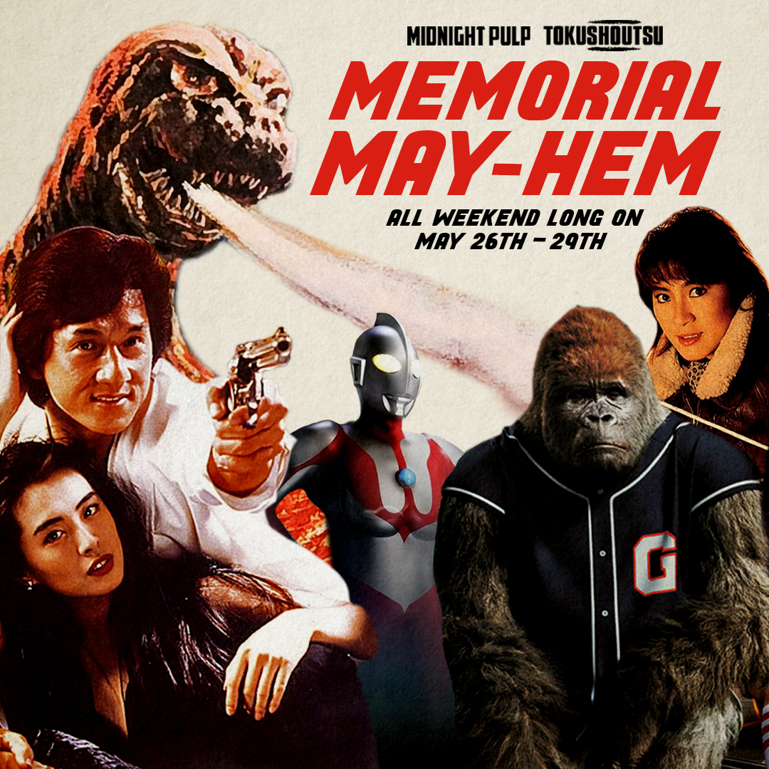 IT'S ON!!!  

@midnight_pulp TV + @tokushoutsu present MEMORIAL MAY-HEM all weekend long with @Godzilla_Toho, Ultraman + MORE on @SamsungTVPlus (Ch. 1445) @TheRokuChannel (Ch. 763) @tokushoutsu @AmazonFreevee @Sling @plex @cineverse_tv & @ScreamboxTV!   

midnightpulp.com/livetv