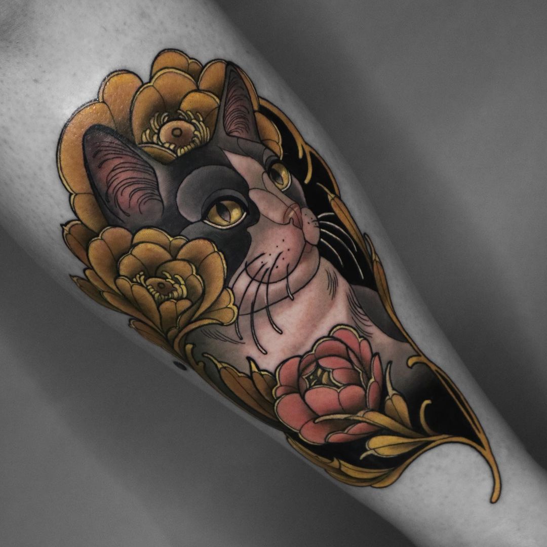 Killer Ink Tattoo on Twitter "Awesome neotraditional cat by Nelli