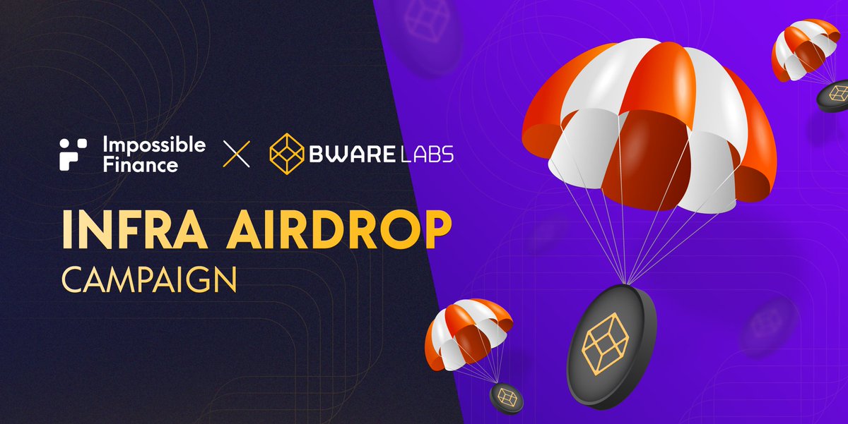 📢 Announcing the Exclusive #INFRA Airdrop Campaign with <a href="/BwareLabs/">BwareLabs</a>!

Eligible Impossible users can complete the <a href="/QuestN_com/">QuestN</a> tasks for a chance to win!
🪂 Up to 30,000 #INFRA tokens
🏆 300 lucky winners per campaign
📍 26 - 29 May, 2:30 AM (UTC) 

Take part now 👇
Impossible