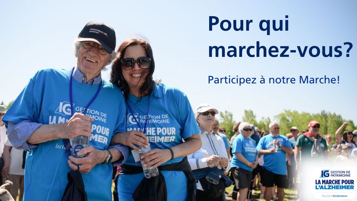 Êtes-vous prêt pour la Marche pour l’Alzheimer IG Gestion de Patrimoine?

Vérifiez le point de départ et l’heure du départ sur marchepourlalzheimer.ca

Protégez-vous du soleil

Emportez de quoi vous hydrater

Nous avons hâte de marcher avec vous samedi 27 et dimanche 28 mai.