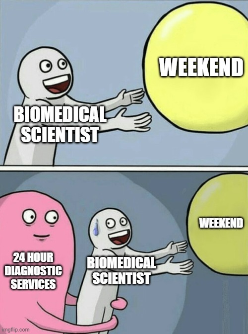 Big shout out to all our #BiomedicalScience colleagues keeping services running over the weekend!