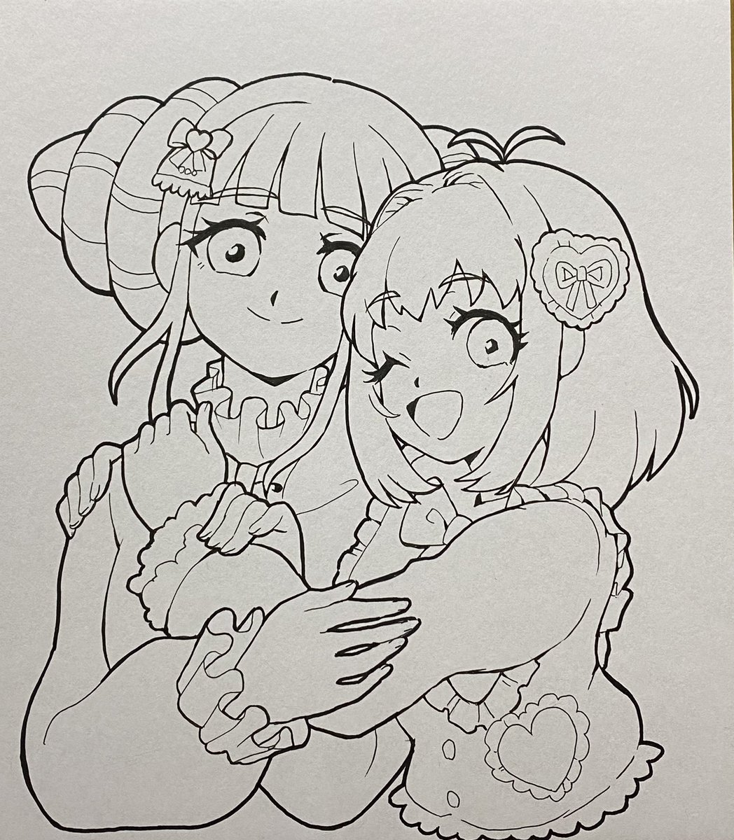 これは、描いたはいいものの、誰にもあげたくなくなっちゃった色紙の線画です。 