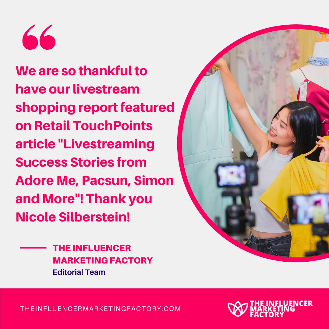 We are so thankful to have our livestream shopping report featured on Retail TouchPoints @RTouchPoints article 'Livestreaming Success Stories from Adore Me, Pacsun, Simon and More'! Thank you Nicole Silberstein!

Read more here: retailtouchpoints.com/topics/digital… 

#livestreamshopping