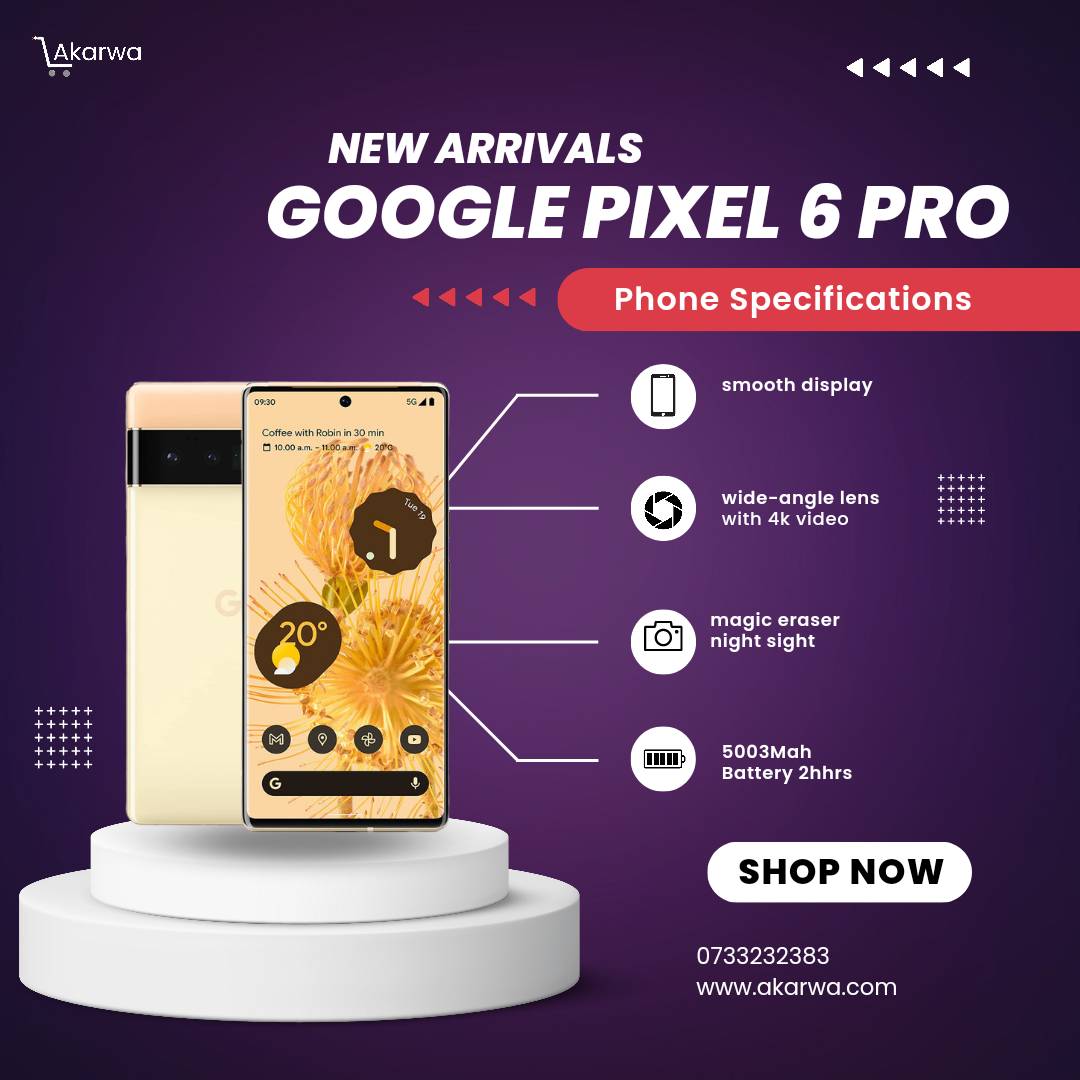 akarwa_store's tweet image. &quot;Say hello to the game-changer! 🙌🏼 Our brand new Google Pixel 6 Pro is leaving everyone in awe with its state-of-the-art camera, ultra-fast performance, and sleek design. Get ready to experience innovation like never before! 😎 #GooglePixel6Pro #TechGameChanger&quot;
