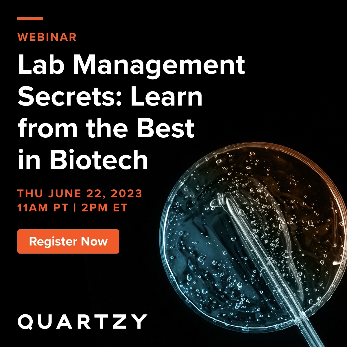 Quartzy's tweet image. Join us for a captivating webinar featuring a panel of Lab Management experts! 
June 22nd at 11am PT.
Gain expert knowledge & learn secrets behind successful #labmanagement with insights & tools to optimize #laboperations & boost productivity.
Sign up: hubs.ly/Q01QYL3v0
